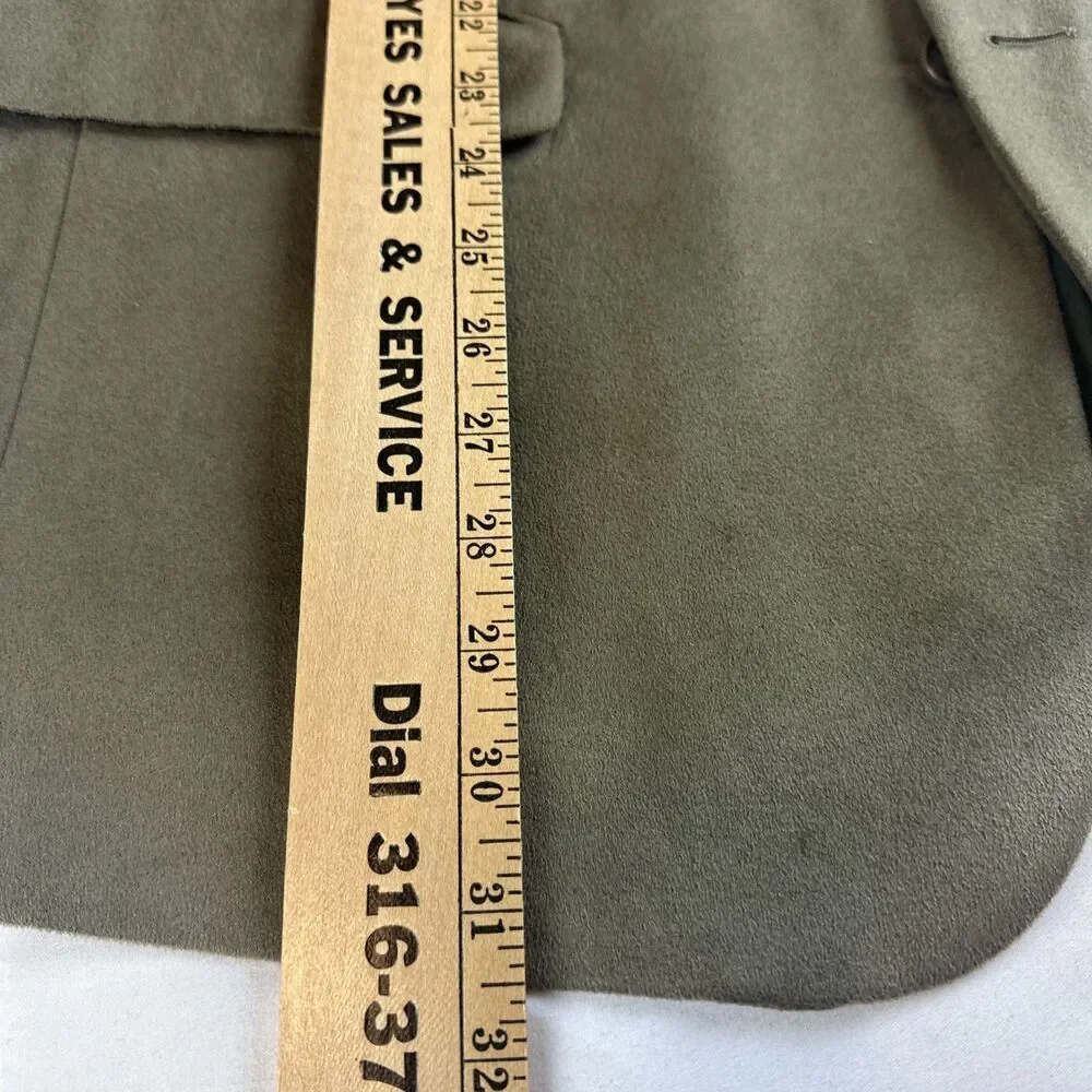 Alfani Men’s Olive Green Micro Suede Blazer Jacket Size 42 Casual Sport Coat